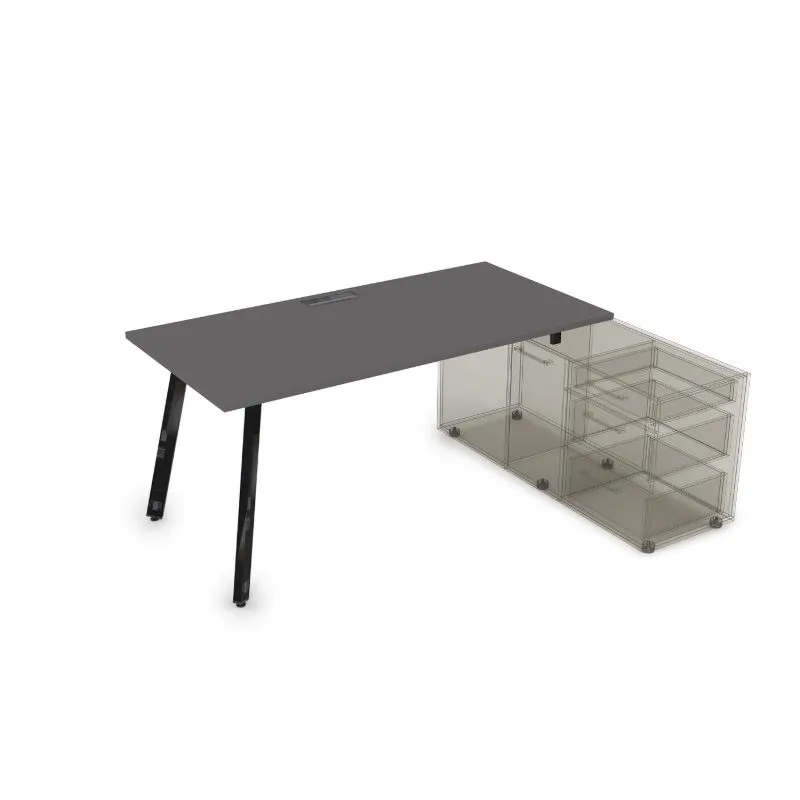 Стол рабочий под тумбу опорную Arredo 10СТО.089 (черный глянец)