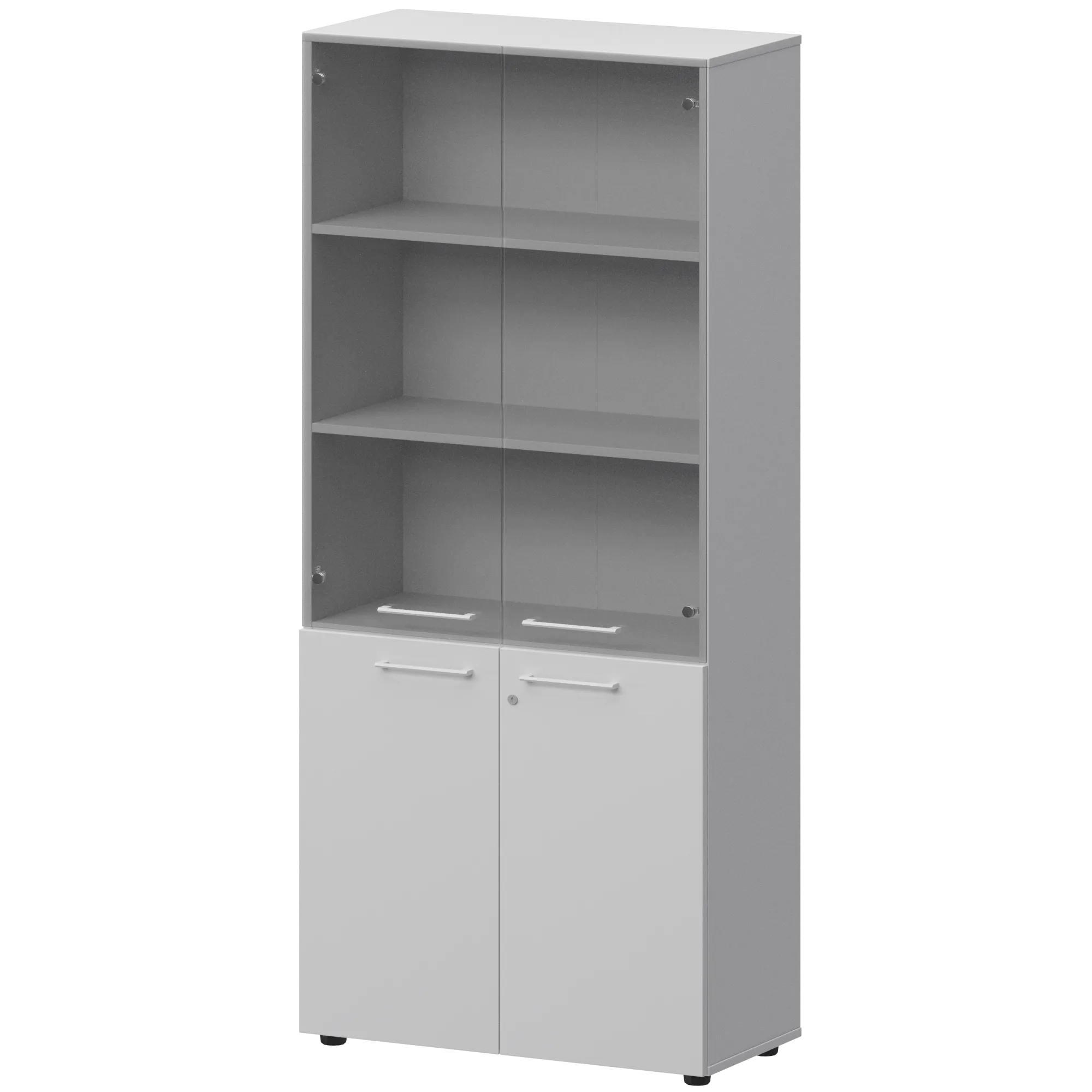 КОРТЕЗ Шкаф высокий закрытый с стеклом СМШ58.28F.38SМ Белый 792x380x1963