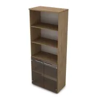 Шкаф высокий с низкими стеклянными дверями Gloss 9Ш.005.14