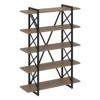 Стеллаж на регулируемых опорах - 5 полки VR.L-MST.O-5.8V (дуб аризона/черный)