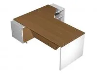 Стол руководителя эргономичный правый с экраном на опорной тумбе ВТ 139-2 БН - Vito