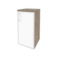 Шкаф низкий узкий правый (1 низкий фасад стекло лакобель белое в раме) ONIX O.SU-3.2R(R) white