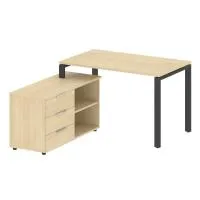 Рабочая станция на П-образном м/к с опорной тумбой левая Metal System БП.РС-СТС-2.2 Л