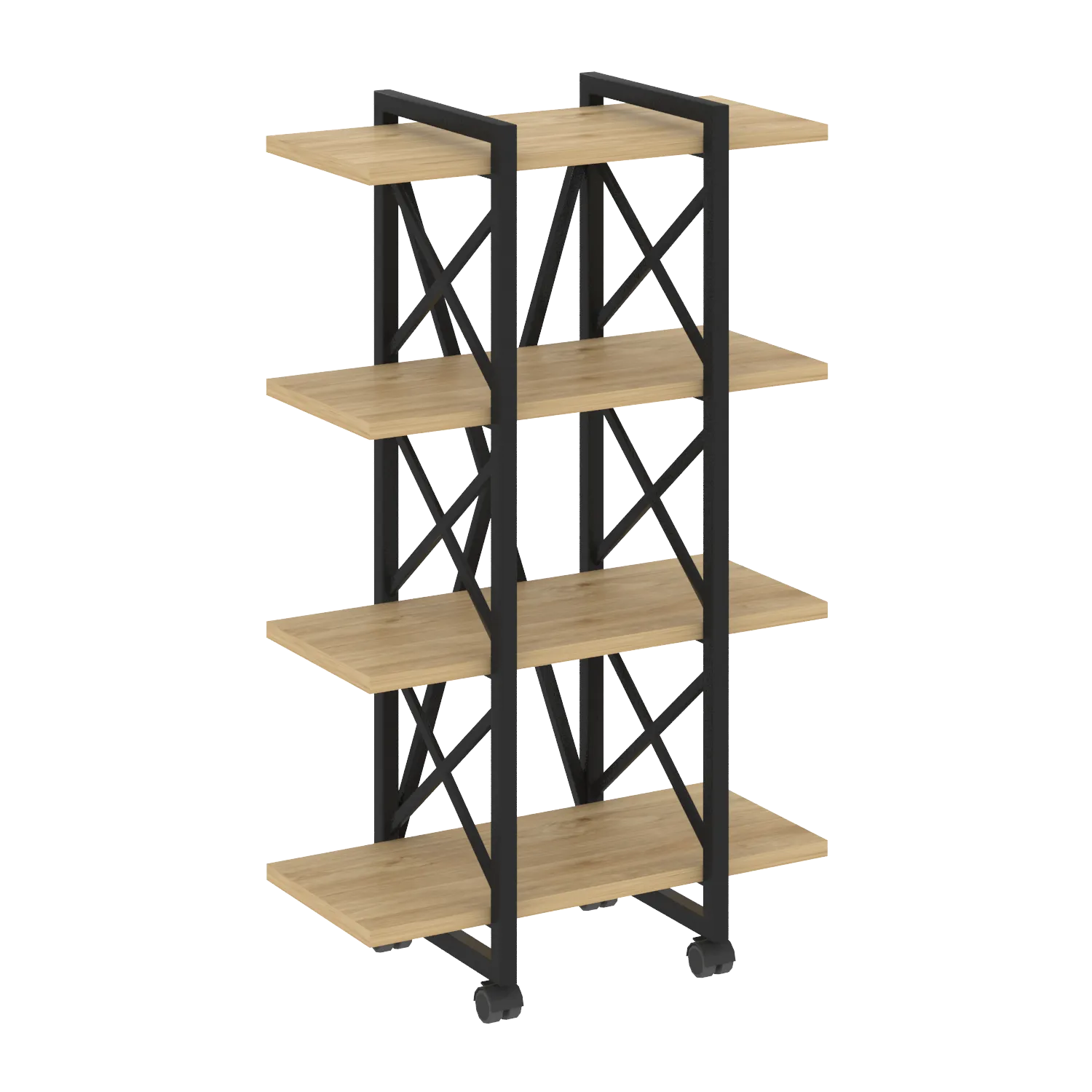 Стеллаж Loft на колесных опорах - 4 полки VR.L-MST.K-4.4V