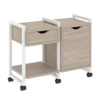 Тумба на колесных опорах наборная VR.L-TN-3.K (дуб аттик/белый)