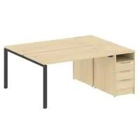 Рабочая станция на П-образном м/к с опорной тумбой Metal System БП.РС-СТП-2.3