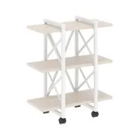 Стеллаж на колесных опорах - 3 полки VR.L-MST.K-3.4V (денвер светлый/белый)
