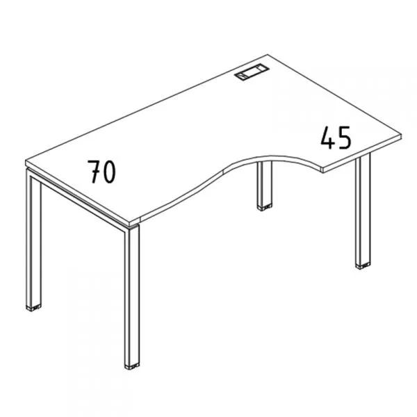 Стол эргономичный правый "Классика" на металлокаркасе UNO A4 Б1 042