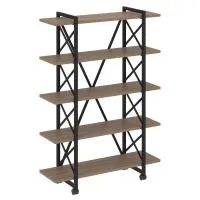 Стеллаж на колесных опорах - 5 полки VR.L-MST.K-5.8V (дуб аризона/черный)