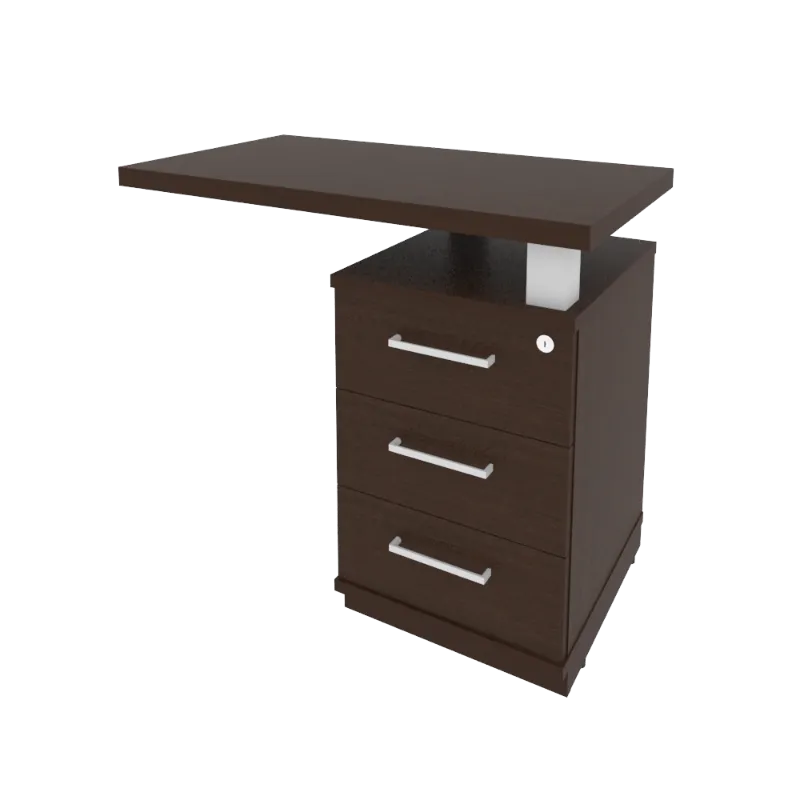 Тумба приставная с топом для прямоугольного стола правая First KTP-1(R) (венге Цаво)