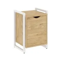 Тумба на регульруемых опорах с распашным фасадом VR.L-T2.O (тиквуд светлый/белый)