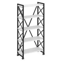 Стеллаж на колесных опорах - 5 полки VR.L-MST.K-5.8 (черный брилиант/черный)