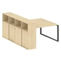 Рабочая станция на О-образном м/к с опорным шкафом-купе БО.РС-СШК-4.3 - Metal System