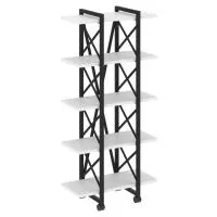 Стеллаж на колесных опорах - 5 полки VR.L-MST.K-5.4V (черный брилиант/черный)