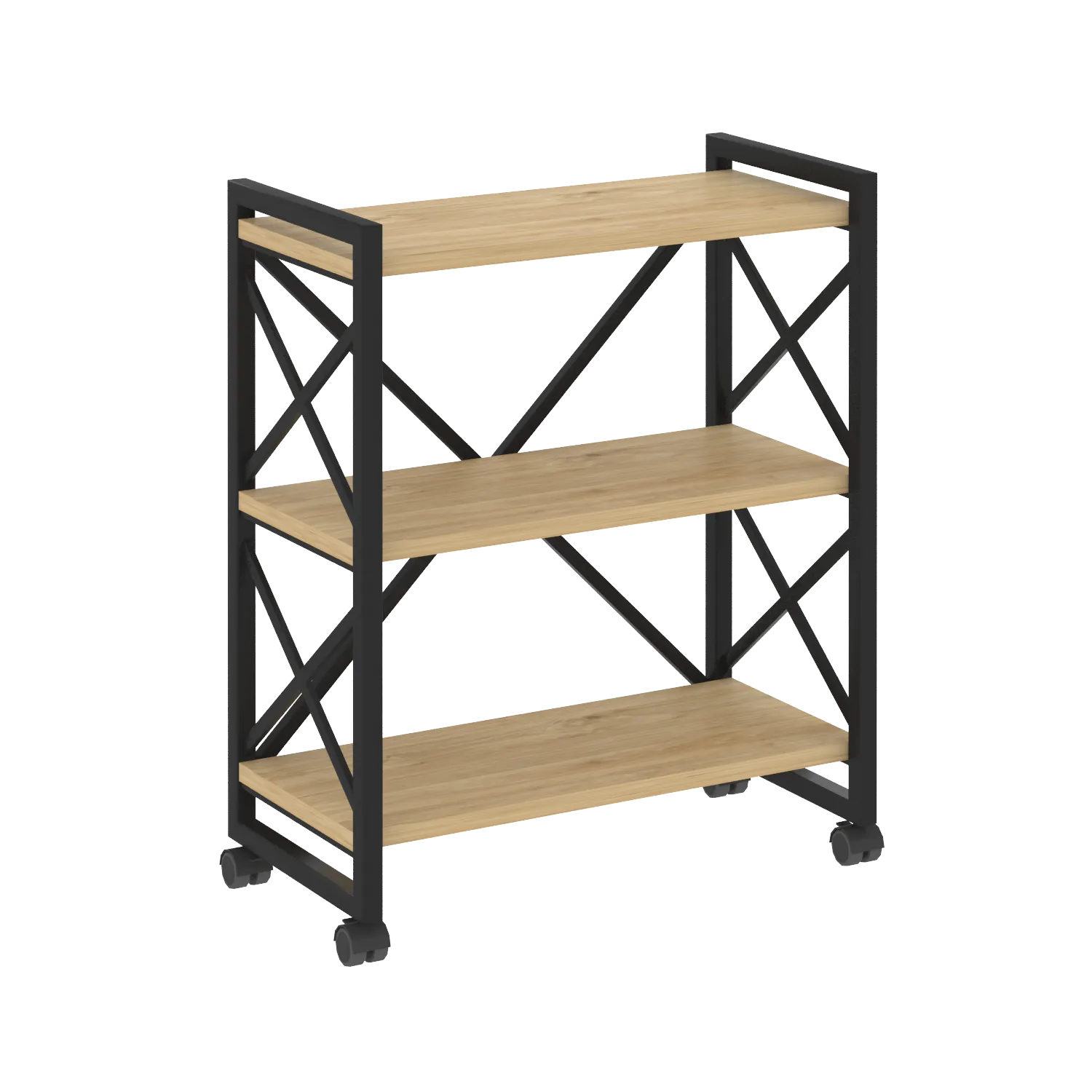 Стеллаж Loft на колесных опорах - 3 полки VR.L-MST.K-3.8