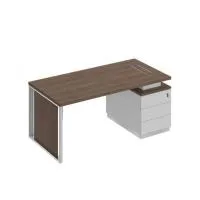 Стол руководителя на опорной тумбе (левый/правый) с декоративной вставкой Bravo БР 109