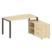 Рабочая станция на П-образном м/к с опорной тумбой правая БП.РС-СТС-2.3 Пр - Metal System