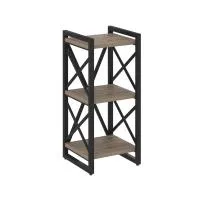 Стеллаж на регулируемых опорах - 3 полки VR.L-MST.O-3.4 (тиквуд темный/черный)