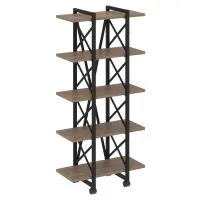 Стеллаж на колесных опорах - 5 полки VR.L-MST.K-5.4V (дуб аризона/черный)