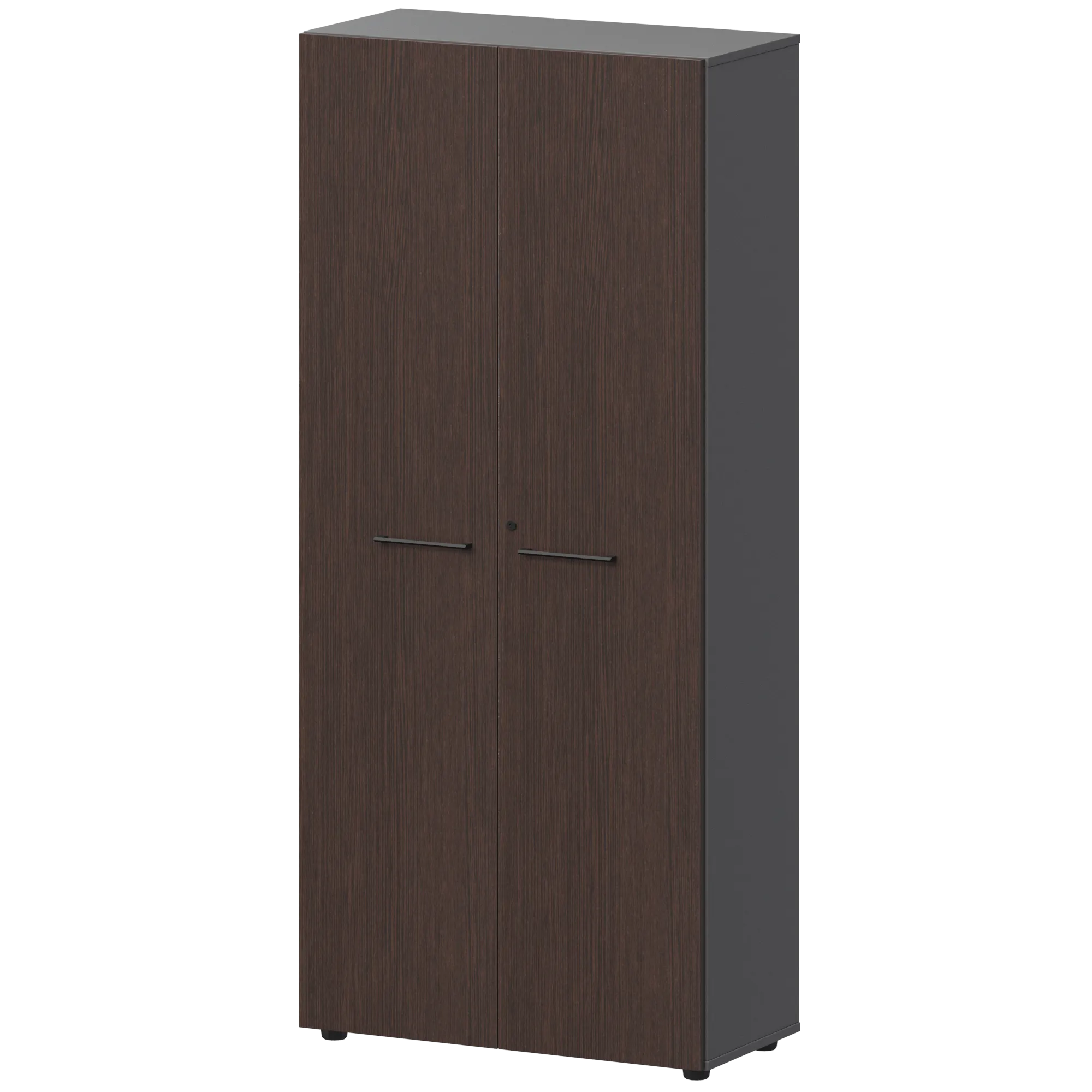 КОРТЕЗ Шкаф высокий закрытый СМШ58F Дуб венге/Графит 792x382x1963