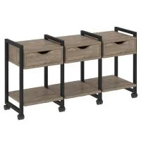 Тумба на колесных опорах наборная VR.L-TN-4.K (тиквуд темный/черный)