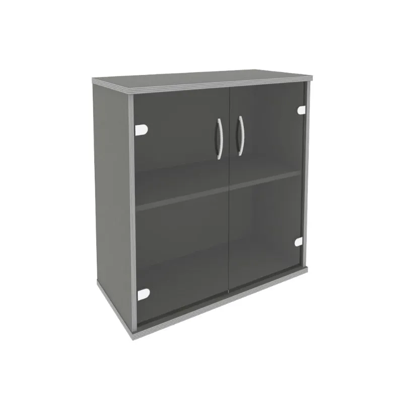 Шкаф низкий широкий (2 низкие двери стекло) RIVA А.СТ-3.2