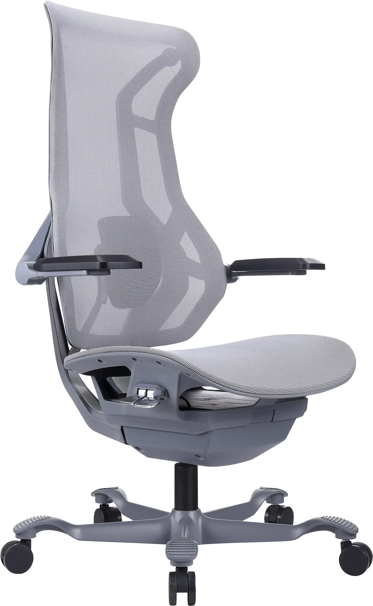 Кресло Everprof Atom Black сетка серая