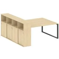 Рабочая станция на О-образном м/к с опорным шкафом-купе Metal System БО.РС-СШК-4.5