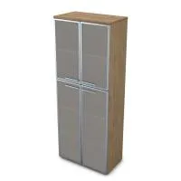 Шкаф высокий со стеклом в алюминиевой раме 4 двери Gloss 9Ш.005.17