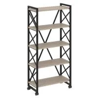 Стеллаж на колесных опорах - 5 полки VR.L-MST.K-5.8 (дуб аттик/черный)