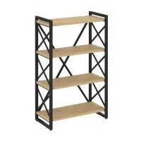 Стеллаж на регулируемых опорах - 4 полки VR.L-MST.O-4.8 (тиквуд светлый/черный)