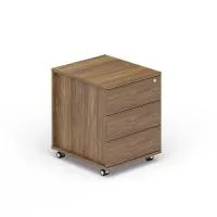 Тумба мобильная (3 ящика, усиленные колёсные опоры, без ручек) Mahia Executive UMP3S