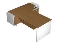 Стол руководителя эргономичный правый с экраном на опорной тумбе с ящиками ВТ 139 БН - Vito