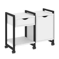 Тумба на колесных опорах наборная VR.L-TN-3.K (белый брилиант/черный)