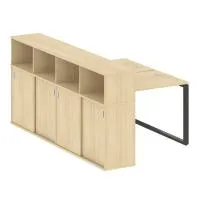 Рабочая станция на О-образном м/к с опорным шкафом-купе Metal System БО.РС-СШК-4.1