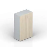 Шкаф для документов (2 двери, 2 полка, ручки - хром) Carre EMMS562