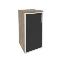 Шкаф низкий узкий левый(1 низкий фасад стекло лакобель черное в раме) ONIX O.SU-3.2R(L) black