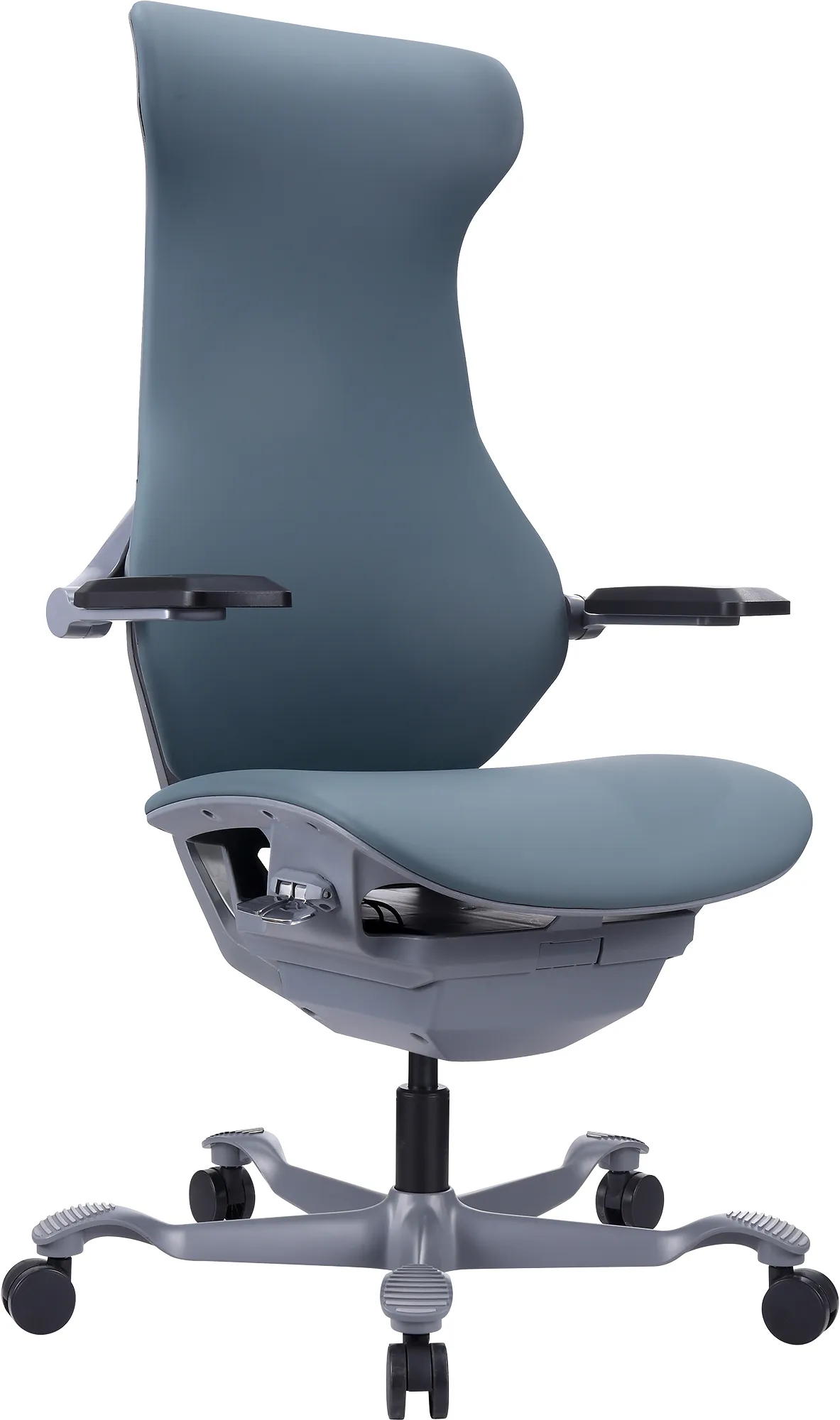 Кресло Everprof Atom Black экокожа серая