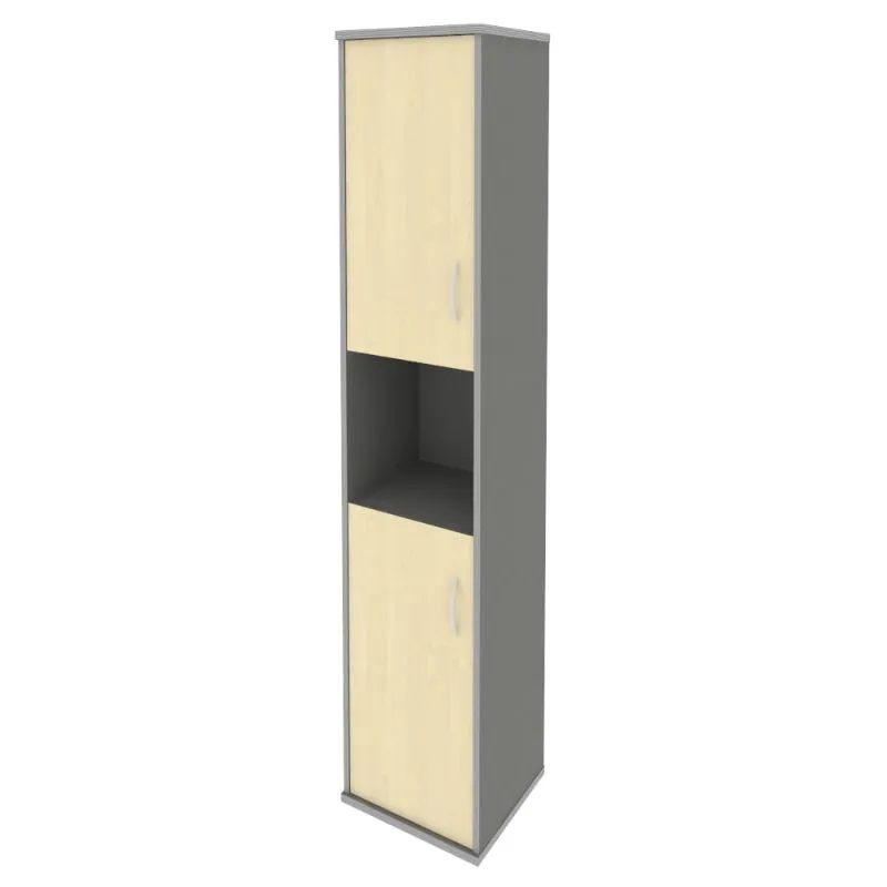 Шкаф высокий узкий левый (2 низкие двери ЛДСП) RIVA А.СУ-1.5. Л