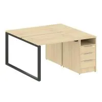 Рабочая станция на О-образном м/к с опорной тумбой Metal System БО.РС-СТП-2.1