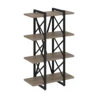 Стеллаж на регулируемых опорах - 4 полки VR.L-MST.O-4.4V (тиквуд темный/черный)