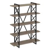 Стеллаж на регулируемых опорах - 5 полки VR.L-MST.O-5.8V (тиквуд темный/черный)