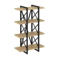 Стеллаж на регулируемых опорах - 4 полки VR.L-MST.O-4.4V (тиквуд светлый/черный)