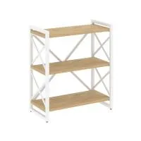 Стеллаж на регулируемых опорах - 3 полки VR.L-MST.O-3.8 (тиквуд светлый/белый)