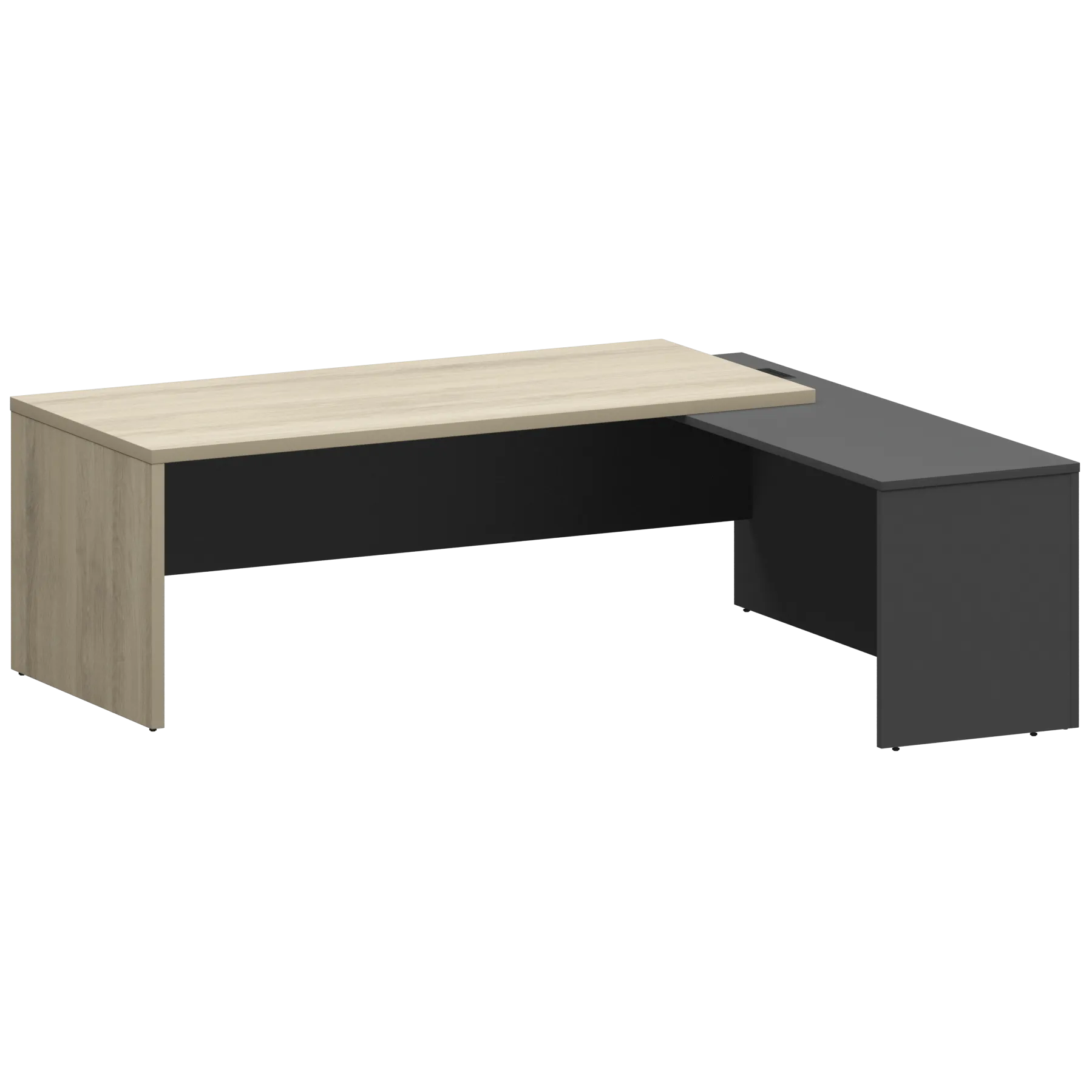 КОРТЕЗ Стол руководителя правый KZP-22R Кронберг/Графит 2200x2000x750