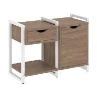 Тумба на регульруемых опорах наборная VR.L-TN-3.O (дуб аризона/белый)