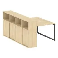 Рабочая станция на О-образном м/к с опорным шкафом-купе Metal System БО.РС-СШК-4.2