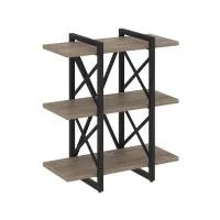 Стеллаж на регулируемых опорах - 3 полки VR.L-MST.O-3.4V (тиквуд темный/черный)