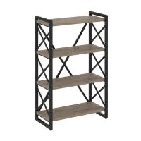 Стеллаж на регулируемых опорах - 4 полки VR.L-MST.O-4.8 (тиквуд темный/черный)