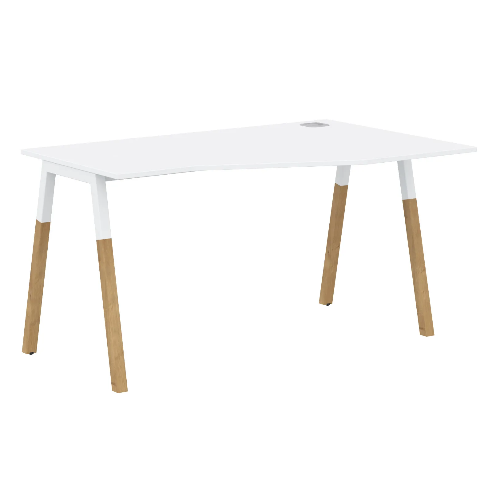 Стол письменный эргономичный FCT 1367 правый (белый/бук) Forta